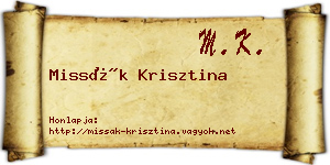Missák Krisztina névjegykártya